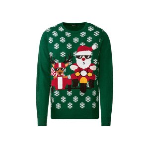 LIVERGY® Pánský vánoční svetr (adult#male, L (52/54), zelená)