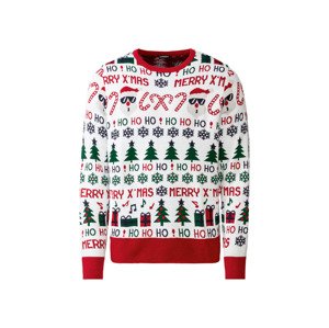 LIVERGY® Pánský vánoční svetr (adult#male, M (48/50), bílá)