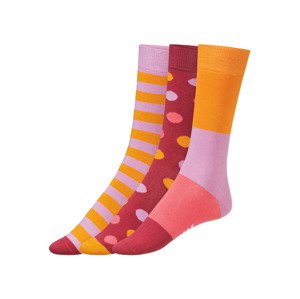 Fun Socks Dámské / Pánské ponožky, 3 páry (36-40, oranžová/fialová/červená)