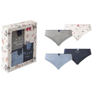 Happy Shorts Dámské kalhotky s vánočním motivem, 4 kusy (S, šedá)