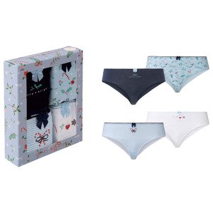 Happy Shorts Dámské kalhotky s vánočním motivem, 4 kusy (adult#female#ne#briefs, S, bílá)