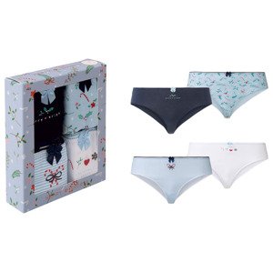 Happy Shorts Dámské kalhotky s vánočním motivem, 4 kusy (M, bílá)