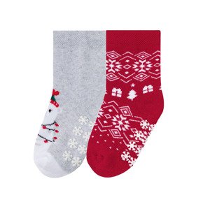 lupilu® Dívčí vánoční termo ponožky, 2 páry (child 2 years onwards#female, 23/26, červená)