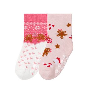 lupilu® Dívčí vánoční termo ponožky, 2 páry (child 2 years onwards#female, 27/30, světle růžová)
