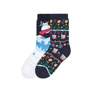 pepperts Chlapecké vánoční termo ponožky s BIO ba (27/30, sněhulák / medvěd / navy modrá)