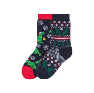 pepperts Chlapecké vánoční termo ponožky s BIO ba (27/30, Dino / Nordic / navy modrá)