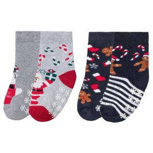 lupilu® Chlapecké vánoční ponožky, 2 páry (child 2 years onwards#male, 31/34, světle šedá / středně šedá)