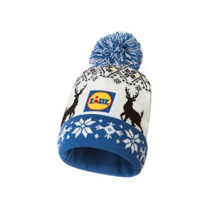 Dámská / Pánská vánoční čepice (univerzální velikost, sob/bílá/modrá)