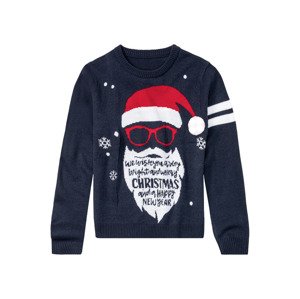 pepperts!® Chlapecký vánoční svetr s LED (child#male, 158/164, navy modrá)