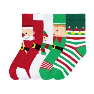 pepperts!® Dětské vánoční ponožky s BIO bavlnou, 5 párů (child 2 years onwards#male, 31/34, vánoce / sněhulák / elf)