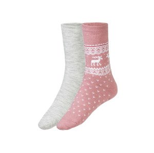 esmara® Dámské termo ponožky, 2 páry (adult#female, 35/38, růžová/šedá)