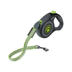 zoofari® Samonavíjecí vodítko s LED svítidlem (zelená/žlutá, velká)