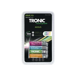 TRONIC® Nabíjecí baterie Ni-MH Ready 2 Use Color, 4 kusy (AAA – mikrotužková)