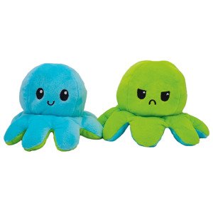 Bricks & Brands Plyšová chobotnice, oboustranná (Green Angry - Blue Happy)