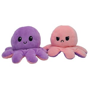 Bricks & Brands Plyšová chobotnice, oboustranná (Pink Angry - Purple Happy)