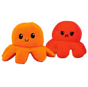 Bricks & Brands Plyšová chobotnice, oboustranná (Red Angry - Orange Happy)