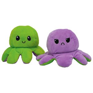 Bricks & Brands Plyšová chobotnice, oboustranná (Purple Angry - Green Happy)