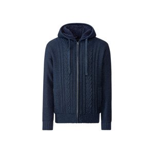 LIVERGY® Pánská pletená mikina (adult#male#ne, XL (56/58), navy modrá / šedá)