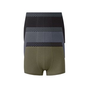 LIVERGY® Pánské boxerky, 3 kusy (adult#male#ne#undershorts, 5/M, černá / tmavě šedá / olivová)