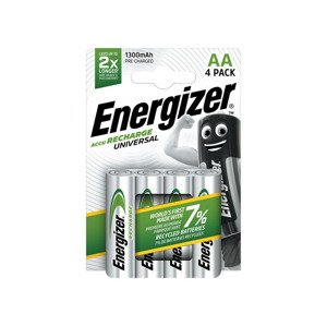 Energizer Alkalické / nabíjecí / knoflíkové bateri (nabíjecí baterie Uni AA, 4 kusy)