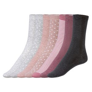 esmara® Dámské ponožky s BIO bavlnou, 7 párů (adult#female, 35/38, šedá/růžová/bordó)