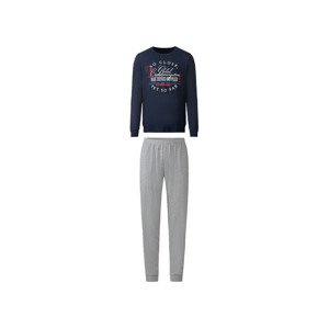 LIVERGY® Pánské pyžamo (M (48/50), navy modrá / šedá)