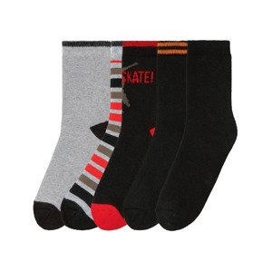 pepperts!® Chlapecké termo ponožky, 5 párů (child 2 years onwards#male, 27/30, pruhy/šedá/černá)