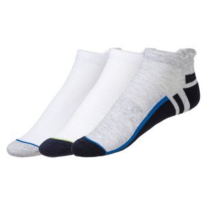 CRIVIT Pánské nízké ponožky, 3 páry (adult#Žádný údaj#male, 39-40, bílá/šedá)