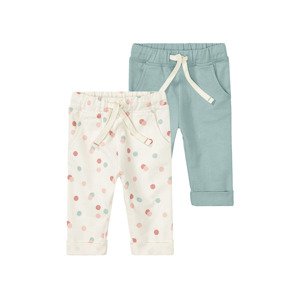lupilu® Dívčí kalhoty „Jogger" BIO (baby/infant#female#ne, 74/80, bílá/mintová)
