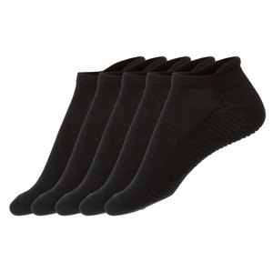 CRIVIT Pánské nízké ponožky s BIO bavlnou, 5 pá (41/42, černá)