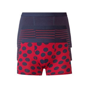 LIVERGY® Pánské boxerky, 3 kusy (adult#male#ne#undershorts, 4/S, červená / navy modrá)
