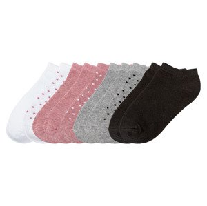 pepperts!® Dětské nízké ponožky s BIO bavlnou, 10 p (31/34, bílá/růžová/šedá/černá)