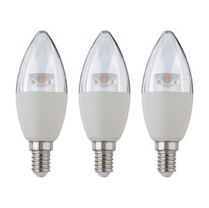 LIVARNO home LED žárovka (E14 / svíčka transparentní, 3 kusy)