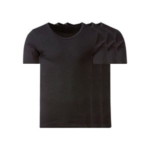 LIVERGY® Pánské spodní triko, 3 kusy (adult#male#ne, 4/S, černá, kulatý výstřih)