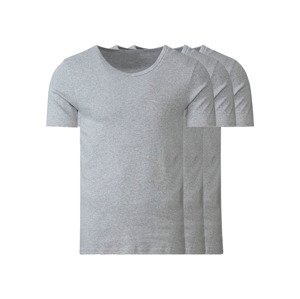 LIVERGY® Pánské spodní triko, 3 kusy (adult#male#ne, 5/M, šedá, kulatý výstřih)