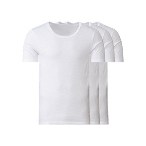 LIVERGY® Pánské spodní triko, 3 kusy (adult#male#ne, 4/S, bílá, kulatý výstřih)