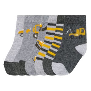 lupilu® Chlapecké ponožky s BIO bavlnou, 7 párů  (child 2 years onwards#male, 23/26, pruhy šedá / žlutá / tmavě šedá )