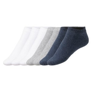 LIVERGY Pánské nízké termo ponožky s BIO bavlnou (43/46, bílá / šedá / námořnická modrá)