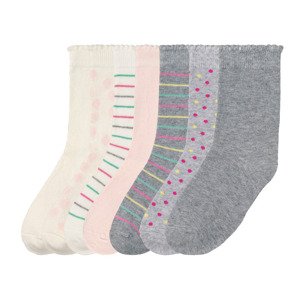 pepperts!® Dívčí ponožky s BIO bavlnou, 7 párů (child 2 years onwards#female, 27/30, bílá/růžová/šedá)