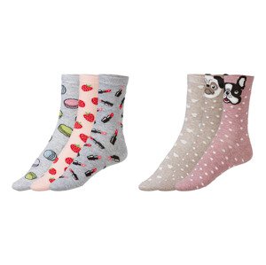 esmara® Dámské ponožky s veselým vzorem, BIO bavlna, 3 páry (adult#female)