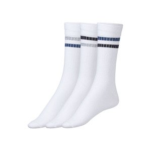 LIVERGY Pánské ponožky, 3 páry (39/42, bílá/šedá)