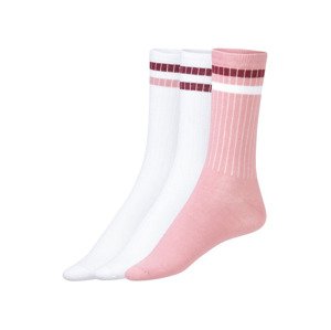esmara® Dámské ponožky, 3 páry (adult#female, 39/42, bílá / světle růžová)
