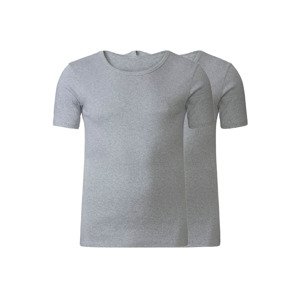 LIVERGY® Pánské spodní triko XXL, 2 kusy (8/XXL, šedá, kulatý výstřih)