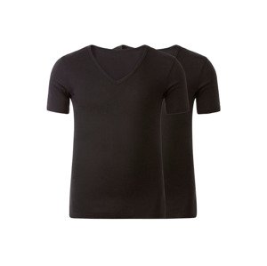 LIVERGY® Pánské spodní triko XXL, 2 kusy (10/4XL, černá, "V" výstřih)