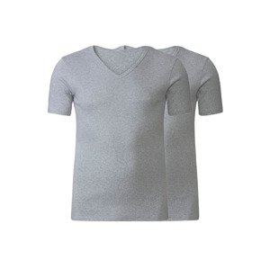 LIVERGY® Pánské spodní triko XXL, 2 kusy (8/XXL, šedá, "V" výstřih)