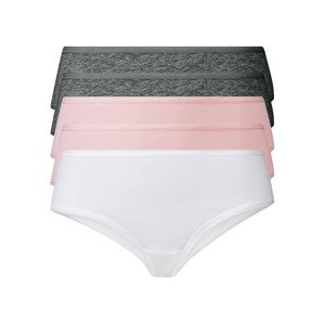 esmara® Dámské kalhotky, 5 kusů (M (40/42), růžová/šedá/bílá)