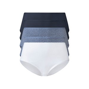 esmara Dámské kalhotky s vysokým pasem, 5 kusů  (M (40/42), námořnická modrá / světle modrá / bílá )