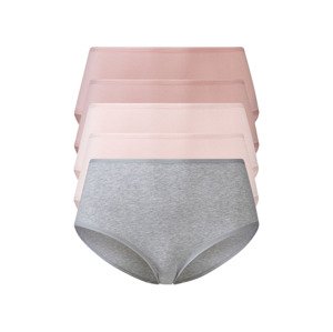 esmara® Dámské kalhotky s vysokým pasem, 5 kusů  (adult#female#ne#briefs, S (36/38), šedá / růžová / světle růžová)