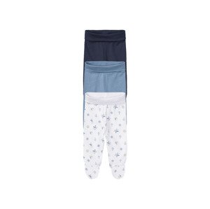 lupilu® Dětské kalhoty "Jogger" s BIO bavlnou, 3 kusy (62-68, bílá / námořnická modrá / modrá)