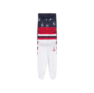 lupilu® Dětské kalhoty "Jogger" BIO, 3 kusy (baby/infant, 50/56, navy modrá / bílá)